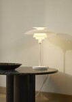 Louis Poulsen Stolní lampa PH 80 White, stříbrná barva, sklo, kov