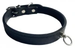 Huhubamboo Exclusive obojek černý M / Obojek pro psy / 16 mm x 26-32 cm / Hovězí kůže (355503)