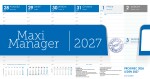 Stolní kalendář 2027 Graspo Maxi Manager modrý
