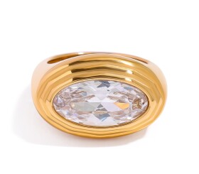ELENYS Imperial – pozlacený prsten 18K žluté zlato Velikost: 7 (EU: 54-56)