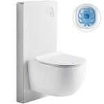 CERANO Kompletní WC set Modul/Felci - bílá lesklá - integrované WC tlačítko - pneumatický modul - 53x37 cm