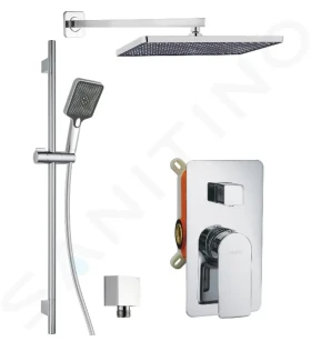 Kielle Sprchový set s baterií pod omítku, pro 2 spotřebiče, s příslušenstvím a tělesem, chrom 20618SP10