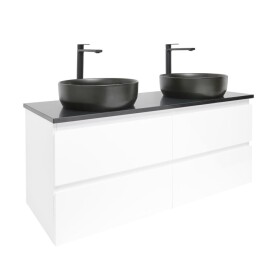 Koupelnová skříňka s umyvadlem a technickým kamenem SAT B-Way 119x50x45 cm bílá lesk BWAY2120WTKUB BWAY2120WTKUB