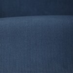 Křeslo, potah modrá manšestrová látka, dřevěné nohy, masiv kaučukovník