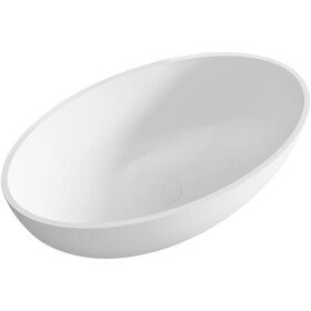 CERANO - Umyvadlo z litého mramoru Luna - na desku - bílá matná - 52,8x30,9 CER-WB19