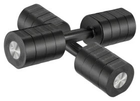 MERACH Nastavitelné činky MR-2444 / sada 2 ks / 1–4 kg / šedá / protiskluzové rukojeti (MR-2444B1-EU)