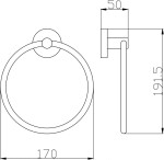 RAV Slezák - COLORADO - Koupelnový doplněk Kruh na ručníky, Chrom COA0104 COA0104