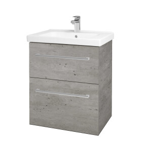 Dřevojas - Umyvadlová skříňka BIG INN SZZ2 65 - D01 Beton / Úchytka T03 / D01 Beton 121679C