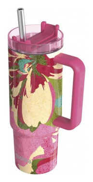 Nerezový termohrnek s brčkem Stream Pink Flambe 950ml
