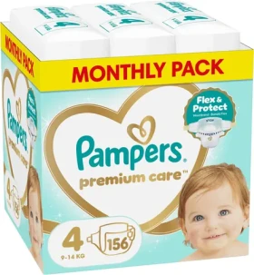 Pampers Premium Care 9-14 kg (156 ks) / Pleny / Velikost 4 (9-14 kg)
