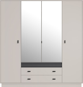 Šatní skříň AllMo AL16 Barva korpusu + barva dveří: Kašmír + Antracit