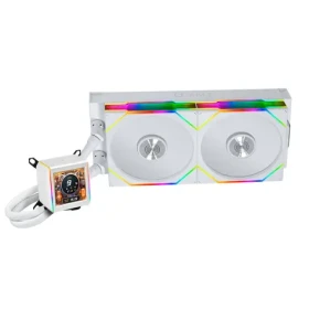Lian Li GALAHAD II LCD 280 TL AIO bílá / 2x 140 mm / ARGB podsvícení / 2300 RPM / 32 dB / Intel + AMD (G89.GA2ALCD28TLW.00)