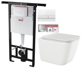 ALCA Předstěnový instalační systém s bílým tlačítkem M1710 + WC INVENA PAROS + SEDÁTKO AM102/1120 M1710 RO1