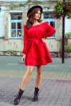 Červené dámské šaty volánky model 7954572 numoco
