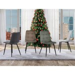 Židle jídelní, zelená látka, čtyřnohá kovová podnož, černý mat