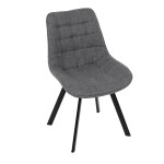 Židle jídelní, šedá látka, nohy černý kov