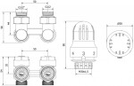 MEXEN/S - G04 středová termostatická souprava pro radiátor DN50, úhlová 1/2"x16 mm, nikl W911-016-948-01