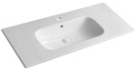 SAPHO - SET koupelnová skříňka CIRASA STRIP 100cm s umyvadlem a LED zrcadlem, 2x zásuvka, dub alabama KSET-109