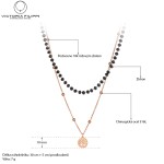 Ocelový náhrdelník se zirkonem Serena - chirurgická ocel, strom života, Zlatá 38 cm + 5 cm (prodloužení)