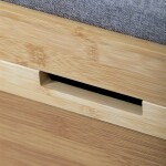 Botník, masiv bambus, přírodní odstín, šedá látka