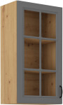Horní prosklená skříňka Stilo 40 GS-90 1F Barva korpusu: Dub artisan, Barva dvířek: Clay Grey