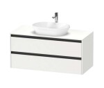 DURAVIT - Ketho.2 Umyvadlová skříňka s výřezem 57x120x55 cm, 2 zásuvky, matná bílá K24897018180000