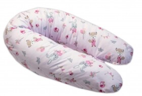 Baby Nellys Kojící bavlněný polštář - relaxační poduška Liška a zajíc, růžový