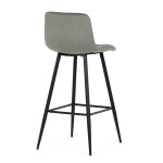 Židle barová, zelená látka, čtyřnohá kovová podnož, černý mat