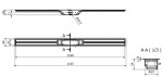 I-Drain - Linear 54 Nerezový sprchový žlab, délka 110 cm, s hydroizolací ID4M11001X1