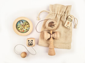 Akční balíček her Kendama + Kuličkolam + Hopík