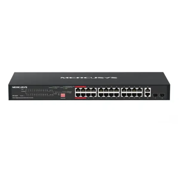 Mercurys MS128GP / Switch / 24x PoE+ / 2x 1GB UpLink / 2x SFP (MS128GP)