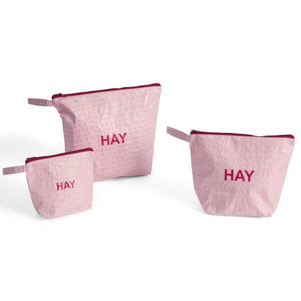 HAY Kosmetická taška Candy Mono Wash Bag Wash Light Pink – set 3 ks, růžová barva, plast