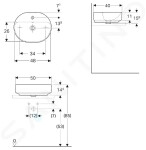 GEBERIT - VariForm Umyvadlo na desku 500x480 mm, s přepadem, otvor pro baterii, bílá 500.775.01.2