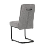 Židle jídelní, taštičkové pružiny v sedáku, madlo na opěráku, světle šedá látka, černý kov