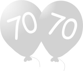 Balónek 70. narozeniny stříbrný metalický Balonky.cz Balónek 70. narozeniny stříbrný metalický Balonky.cz
