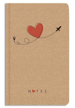 Notes tečkovaný A5 Kraft Letadlo