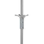 Věšák stojanový, výška 182 cm, kovová konstrukce, lesklý chrom, nosnost 10 kg