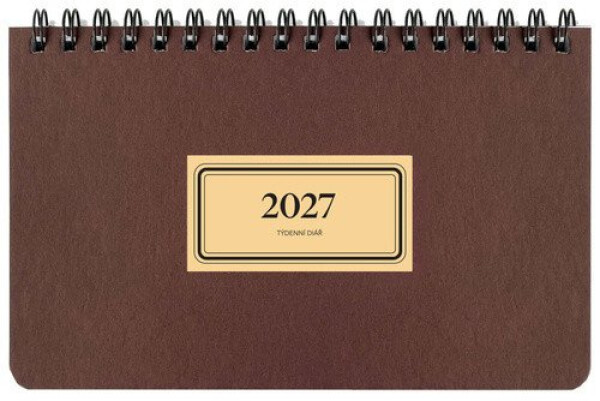 Diář 2027 týdenní na šířku RETRO, černý