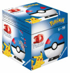 Pokémon 3D Puzzle-Ball - Greatball - 54 dílů