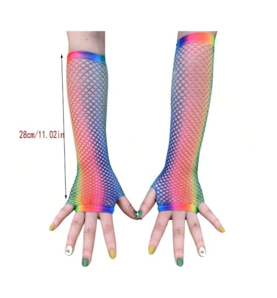 Dovoz Rukavice děrované barevné - duha