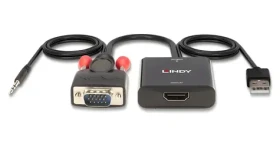 Lindy VGA Audio na HDMI / Převodník / 1920×1080 px / 60 Hz / USB napájení (38284)