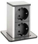 STRONG PowerUp zásuvka, 2x230V, Nerez, Schuko (477464)