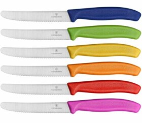 Sada zoubkovaných nožů na rajčata Victorinox Swiss Classic 6 ks, barevná
