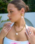 ELENYS Organic Pearl – pozlacený prsten 18K žluté zlato Velikost: 7 (EU: 54-56)