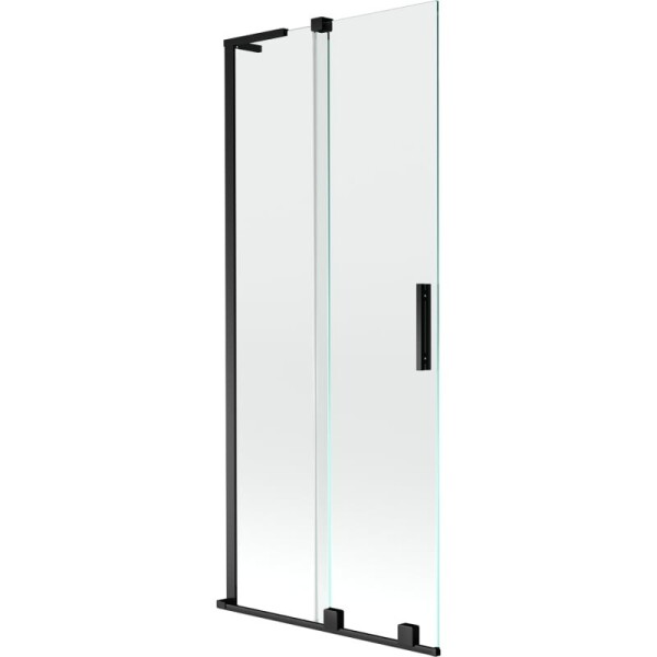 MEXEN/S - Velar L dvoukřídlá posuvná vanová zástěna 85 x 150, transparent, černá 896-085-003-01-70