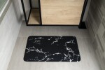 AQUALINE - Koupelnová předložka 50x80cm, absorpční, černá/mramor PCD011