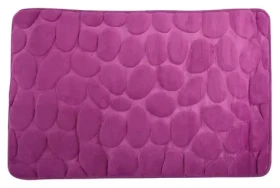 MSV PEBBLES koupelnová předložka 40 x 60 cm fialová / polyester, PU pěna / protiskluzová