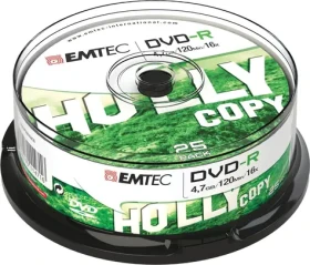 EMTEC DVD-R 4.7GB 16x (25ks) / 4.7GB / rychlost 16x / Cake box / 25ks (ECOVR472516CB)