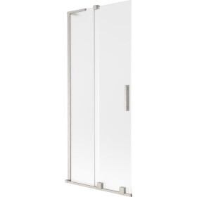 MEXEN/S - Velar L dvoukřídlá posuvná vanová zástěna 80 x 150, dekor, nikl kartáčovaný 896-080-003-31-97