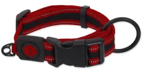 Active Dog Fluffy M červená / Obojek pro psy / Nylonový / Reflexní prvky / 2,5x33-48 cm (0904-91743)